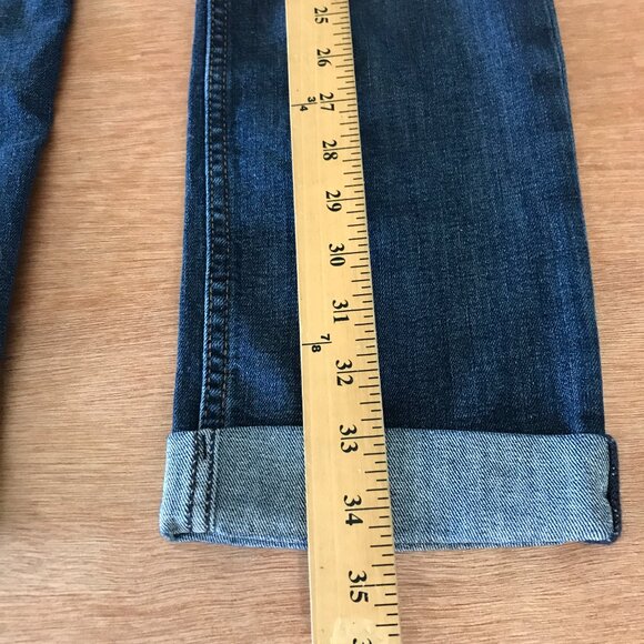 Hudson Bacara Crop Straight Cuffed Jeans Women 28 Blue Mid Rise Distressed 16282 - Picture 6 of 15